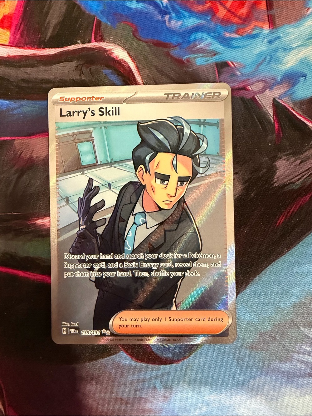 Pokemon Larry's Skill Trainer Card - Black, Blue